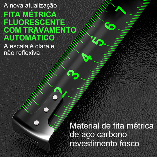 Régua De Aços Medição Prática 10m Com Fechadura