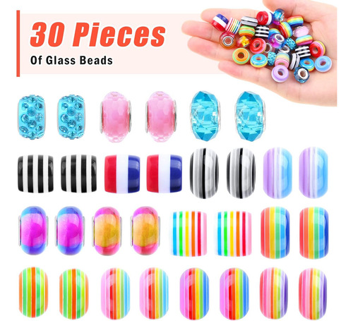 Kit De Fabricación De Pulseras, 85 Piezas De Pulseras De Dij
