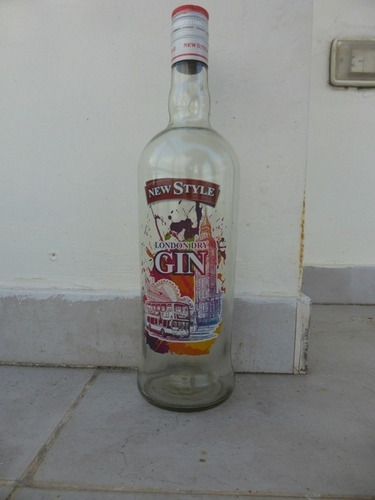 Botella De Vidrio Vacia London Dry Gin - New Stile - 1 Litro