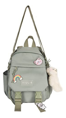 Mochila Mini Para Niños Para Escuela Aesthetic Kawaii Verde