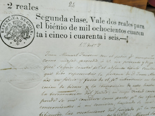 Documentos Antiguo 1845 Y 6 (Usado)