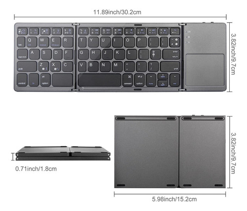 Ultra-delgado Portátil Plegable Mini Teclado Bluetooth K