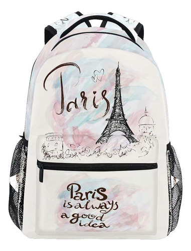 Pfrewn Torre Eiffel Niñas Mochilas Para Niños Escolares Romá