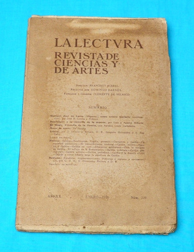 La Lectura Revista Ciencias Artes 1920 Baudelaire José Larra