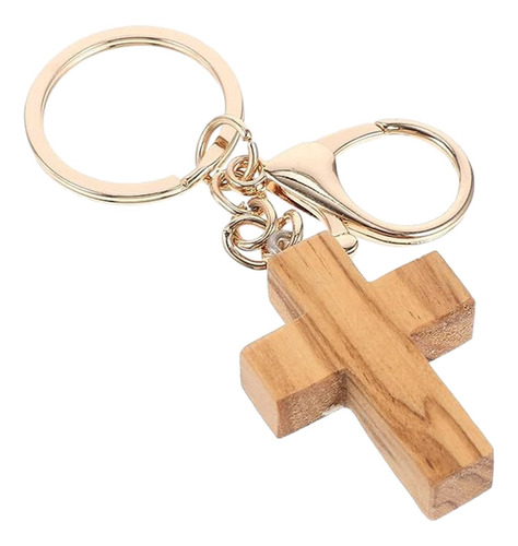 3 Llavero Con Cruz De Madera, Dijes Cruzados, Artes Y Dorado