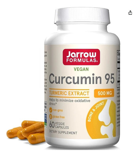 Jarrow Curcumina 95 Curcumin Curcuma 500mg  ( 60 Cáps)