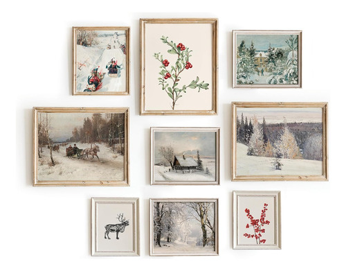 Arte De Pared Vintage, Impresiones Vintage De Navidad, ...