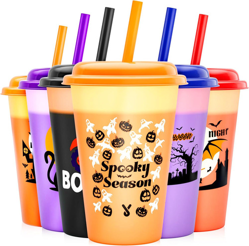 Decoraciones De Halloween, Tazas Que Cambian De Color Con Ta