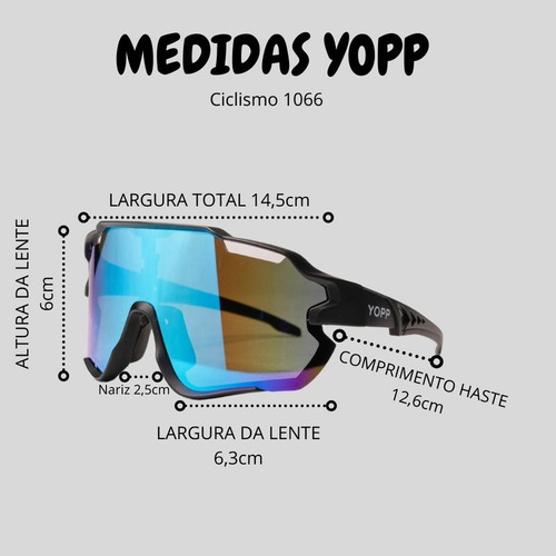 Imagem 5 de 5 de Óculos De Sol Yopp Bike Ciclismo Corrida 1066 Vermelho