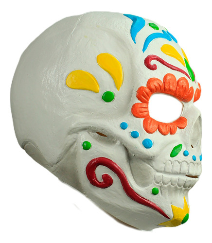Máscara Calavera De Azucar Multicolor Halloween