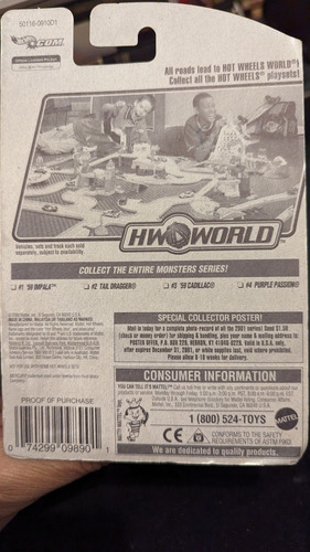 Hot Wheels Edición De Coleccionista 2001 Monster Series Tail (Usado)