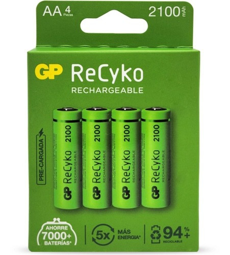 Pilas Aa Recargables Gp 2100mah Nimh Recyko Pack X 4 Unids