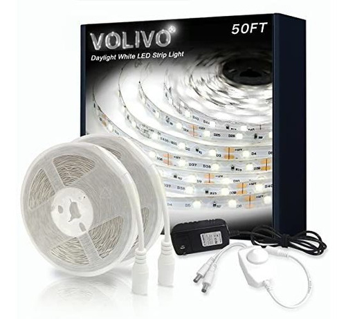 Volivo Faja Led Blanca Cálida, 16.4ft Dimmable Led Ks65v