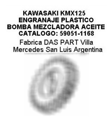 Engranaje Plástico Bomba Mezcladora Aceite Kawasaki Kmx125