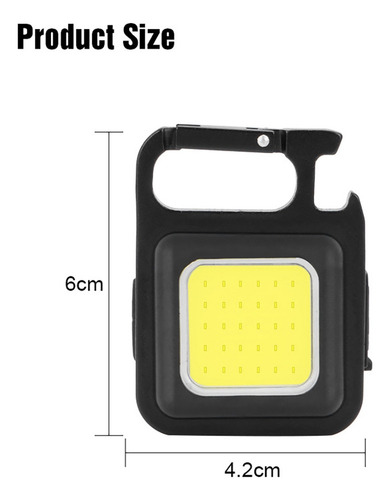 A Linterna Cob, Llavero Recargable Brillante De 500 Lúmenes