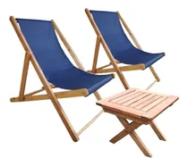 Comprar Juego De 2 Reposeras Y Mesa Jardín Patio Balcón Exterior