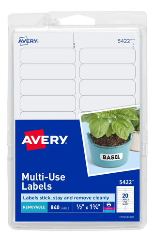 Etiquetas Extraíbles Autoadhesivas De Avery, 05 X 175 840