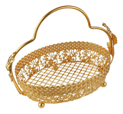 Cesta De Fruta De Metal Con Asa Para Decoración De Fiestas
