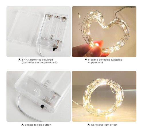 Luces De Hadas Styleonme, Mini Alambre De Cobre Led, Luces Y
