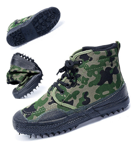 Zapatos Goma Antideslizantes Caña Alta Camuflaje Para Hombre