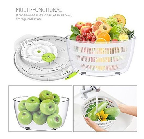 Secador De Verduras Y Frutas Centrifugadora Libre De Bpa