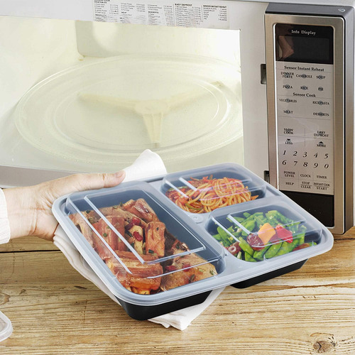 Enther 36oz Meal Prep Containers 20 Pack 3 Compartments W...