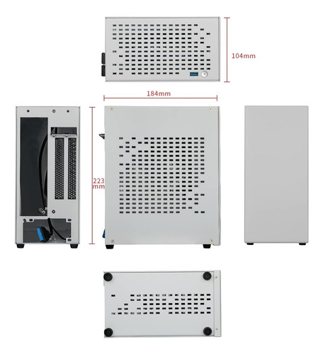 Mini Itx Case De Aluminio Con Pcie Riser, Joyjom Mini Pc Cas
