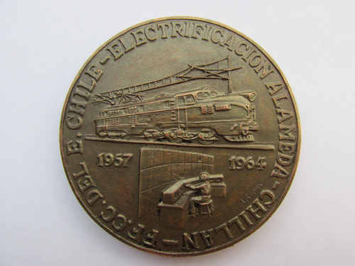 Antigua Medalla Ferrocarriles Del Estado Año 1964 Muy Escasa