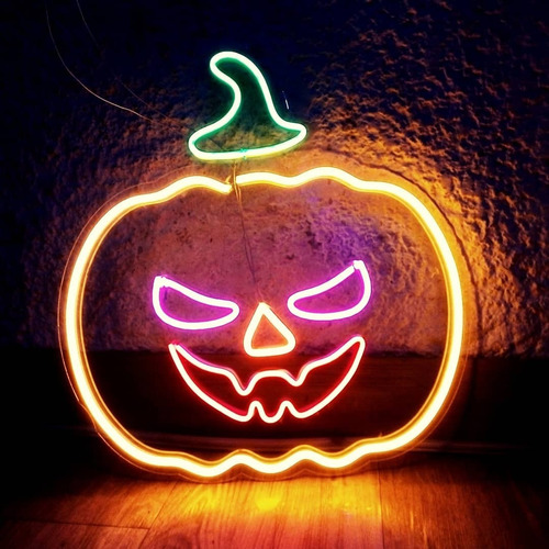 Anuncio Hallowen Neon, Alto Brillo, Lámpara 