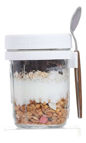. Paquete De 4 Tarros De Avena Para La Noche Con Tapas Y