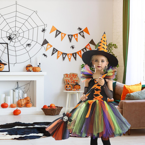Disfraz De Bruja Para Niñas Disfraz De Bruja De Halloween Pa