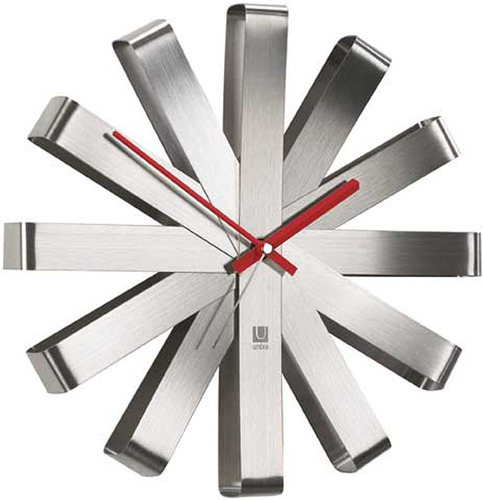Reloj De Pared Decorativo Umbra Color de la estructura Plateado Color del fondo Plateado