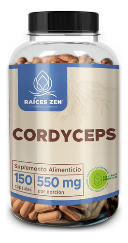 Imagen del producto Cordyceps Raices Zen 150 Capsulas Calidad Premium Adaptógeno Sin Sabor