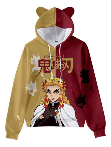 Sudadera Con Capucha Anime Demon Slayer Nezuko Con Orejas De