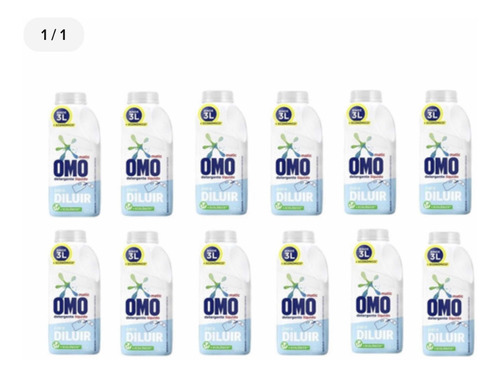 Caja 12 Detergente Liquido Omo Para Diluir 500ml Rinde 3l