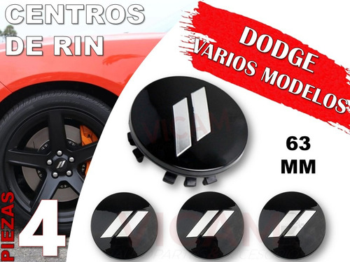 4 Centros De Rin Compatibles Con Dodge Varios Modelos 63 Mm