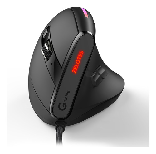 Ratón Vertical Ergonómico Para Juegos Zelotes T50rgb Con Cab