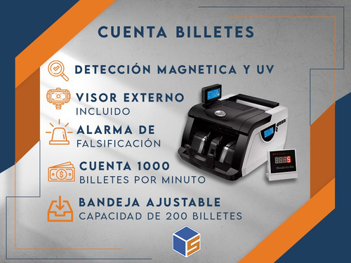 Imagen 3 de 11 de Contadora De Billetes Máquina Detector Falsos Cuenta Dinero