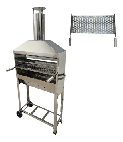 Carrinho Churrasco 1 Metro Assar Espetinho C Coifa 100% Inox