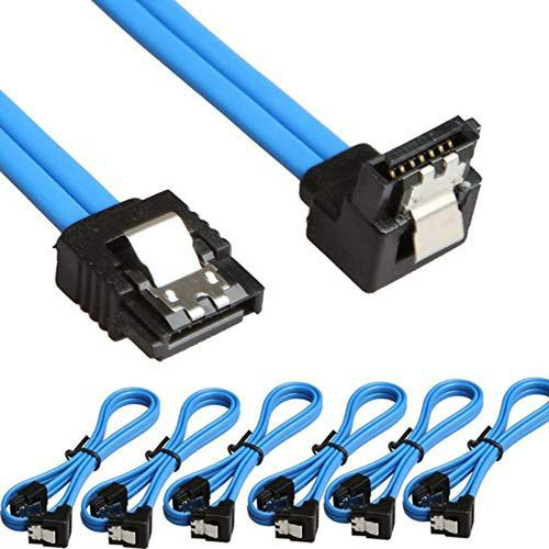 Pack De 6 Cables Sata Iii 90 Grados Con Bloqueo 6.0 Gbps (18