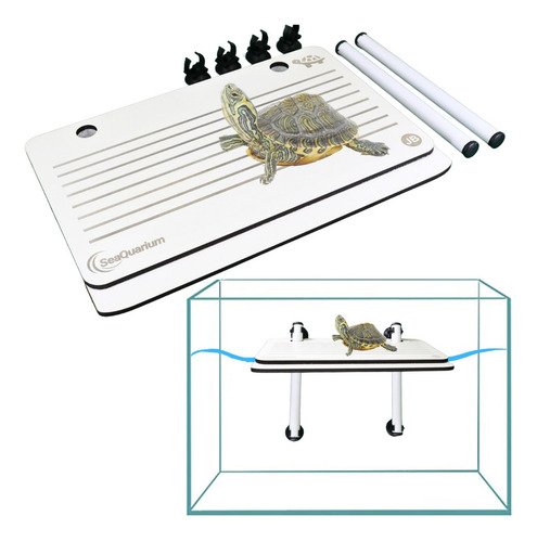 Terrário Seaquarium - Turtle Plataform Automática De 40cm X 28cm X 26cm Por Aquaterrário