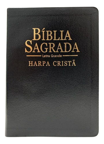 Bíblia Sagrada Com Harpa Cristã Letra Grande Edição De Luxo Preto Tamanho Médio