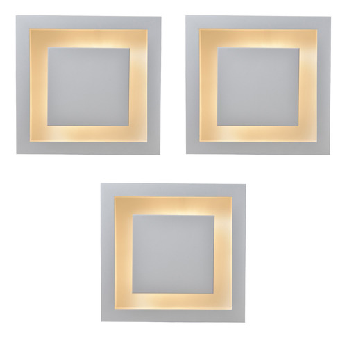 Kit 3 Lustre Plafon Embutir 60x60 Branco Para Cabeceira