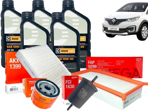 Kit Troca Óleo E Filtros Captur 2.0 16v 2017 A 2021