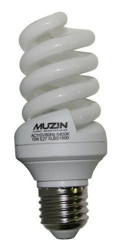 Imagen 1 de 5 de Bombillo Ahorrador Espiral 15w E27 Luz Bln 6000 Hrs