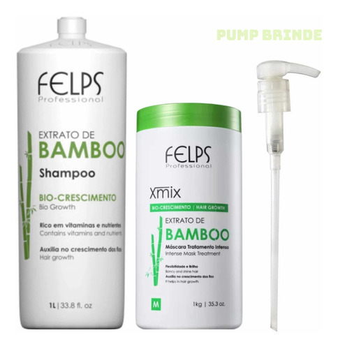 Felps Extrato De Bamboo Shampoo 1l + Máscara 1kg + Brinde