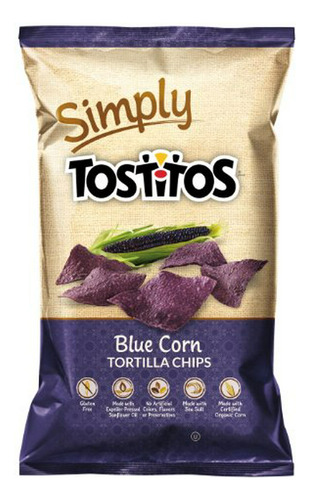 Blue Corn Tortilla Chips, 9 Oz - Simplemente Deliciosos