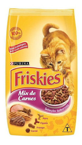 Ração Friskies Mix Frango Carne Fígado Gatos Adult 3kg