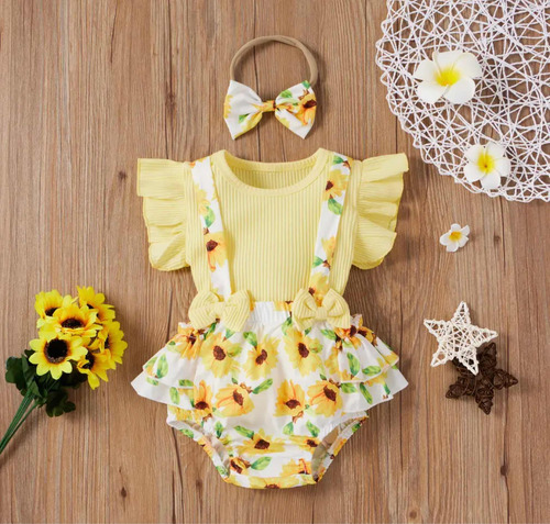 Conjunto De 3 Pz Para Bebé, Short Blusa Diadema