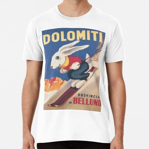 Remera Dolomitas, Italia, Ski Bunny Vintage Travel Ski Poste